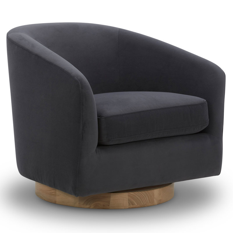Latitude Run® Aiden Upholstered Swivel Barrel Chair & Reviews Wayfair